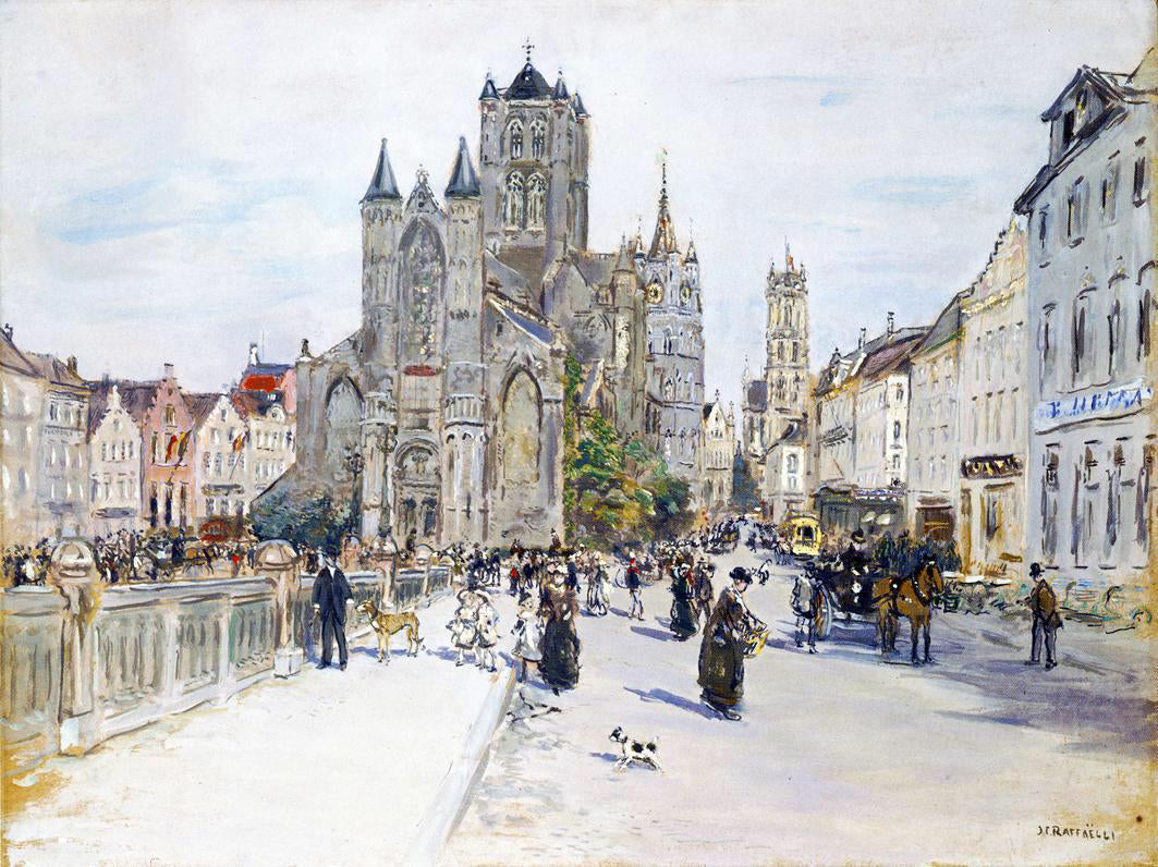 Jean-Francois Raffaelli View of Ghent - Canvas Print