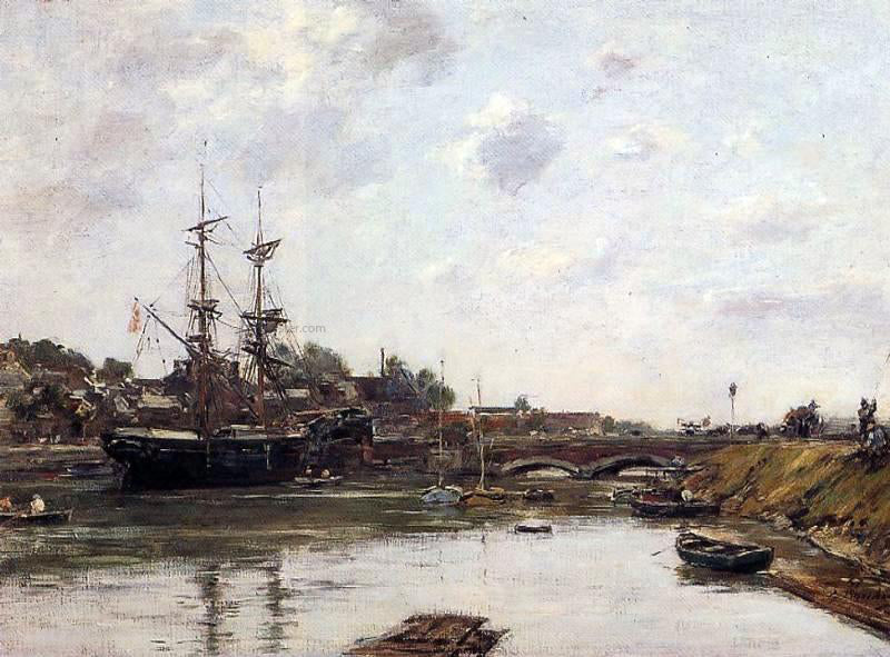 Eugene-Louis Boudin View of La Touques - Canvas Print