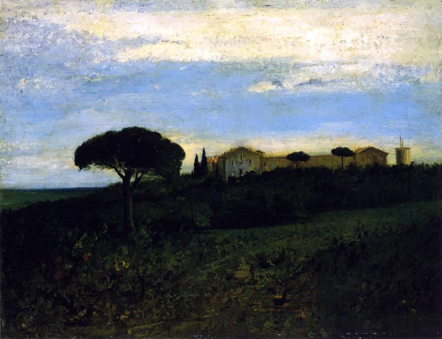 Gustave Courbet View of La Tour de Farges - Canvas Print