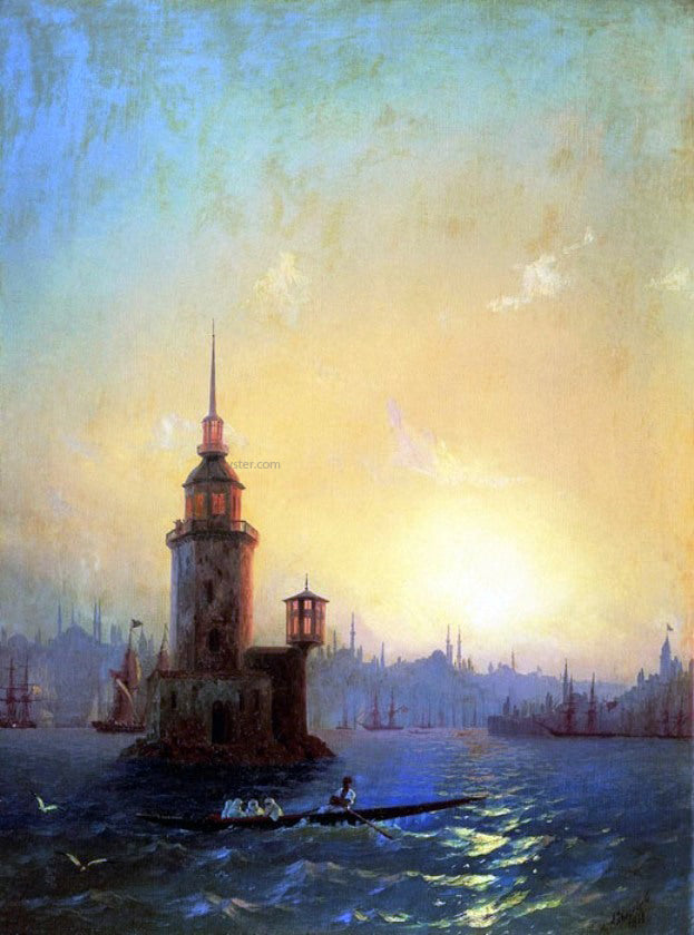Ivan Constantinovich Aivazovsky View of Leandrovsk tower in Constantinople - Canvas Print