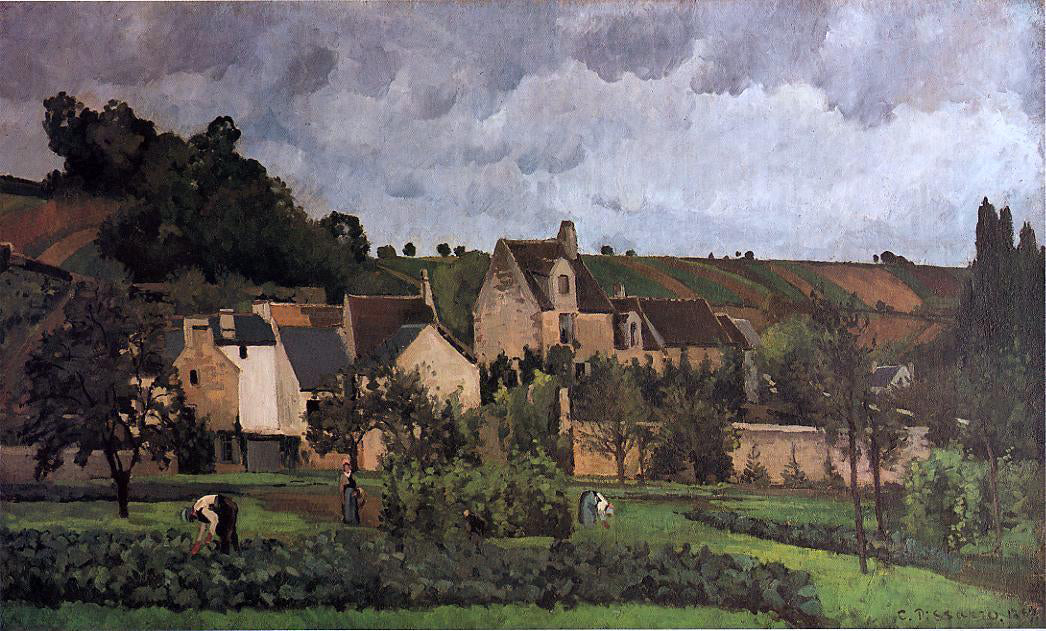 Camille Pissarro View of l'Heritage at Pontoise - Canvas Print