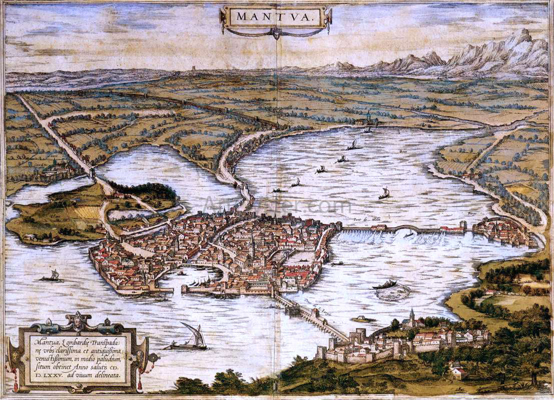 Frans Hogenberg View of Mantua - Canvas Print