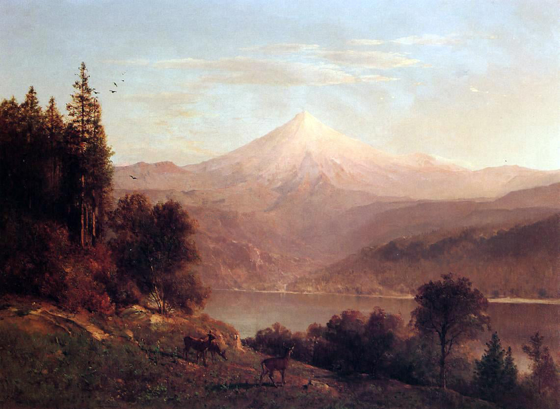 Thomas Hill View of Mount Hood - Canvas Print