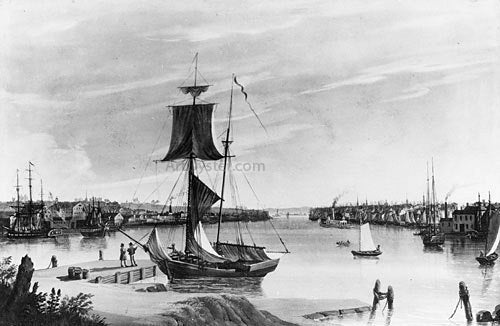 Nicolino Calyo View of New York from Williamsburg - Canvas Print