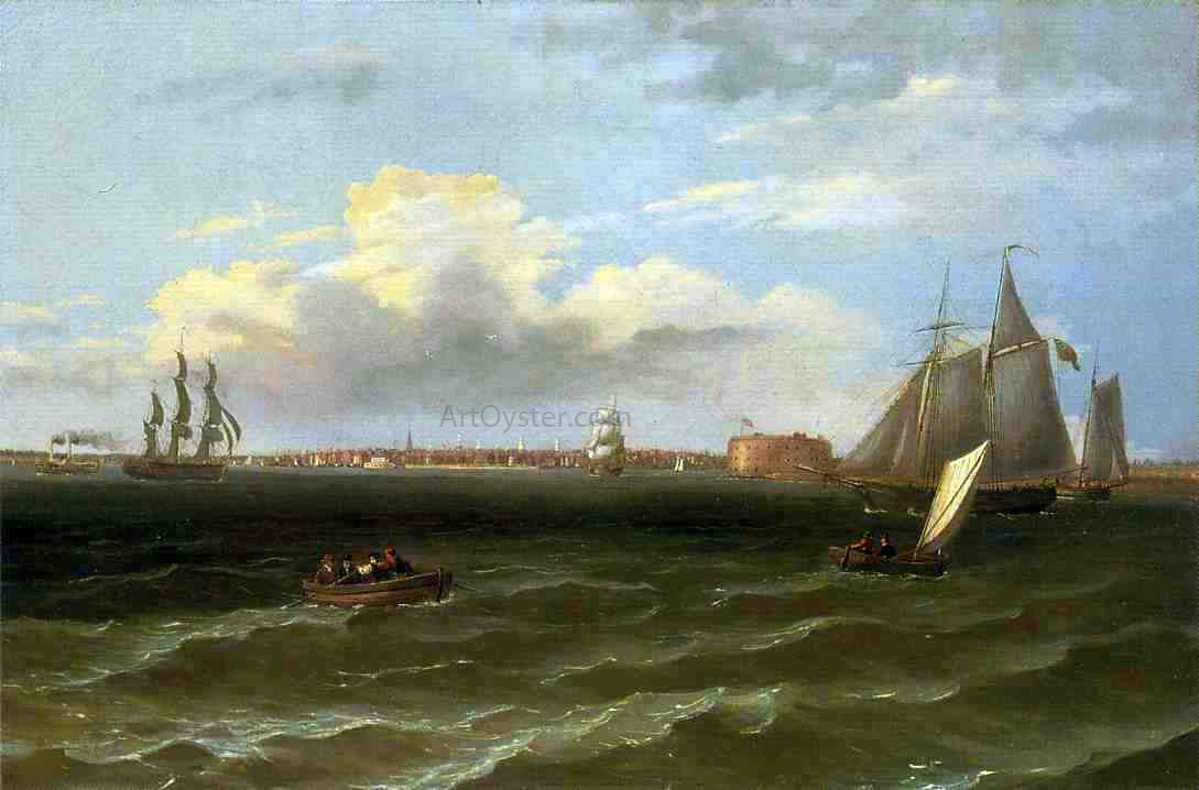 Thomas Birch View of New York Harbor - Canvas Print