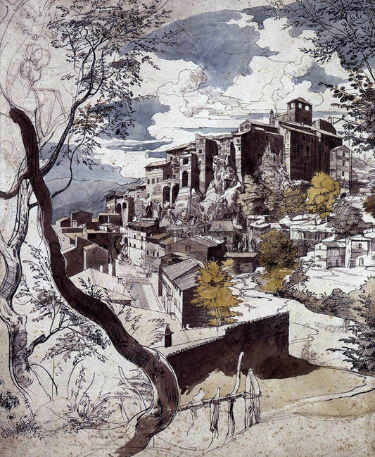 Franz Horny View of Olevano - Canvas Print