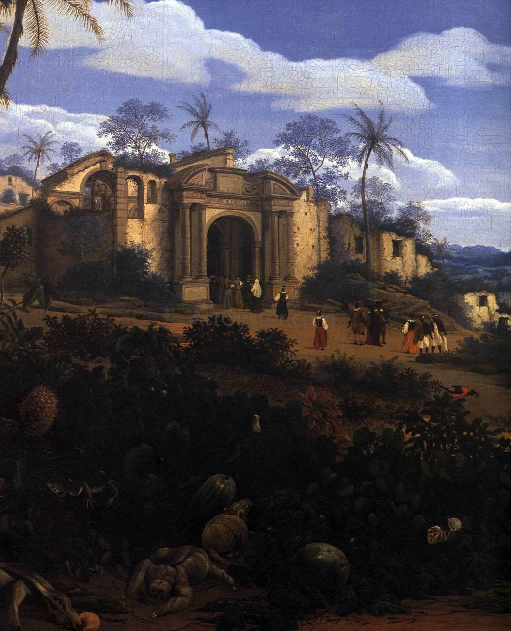 Frans Post View of Olinda, Brazil (detail) - Canvas Print