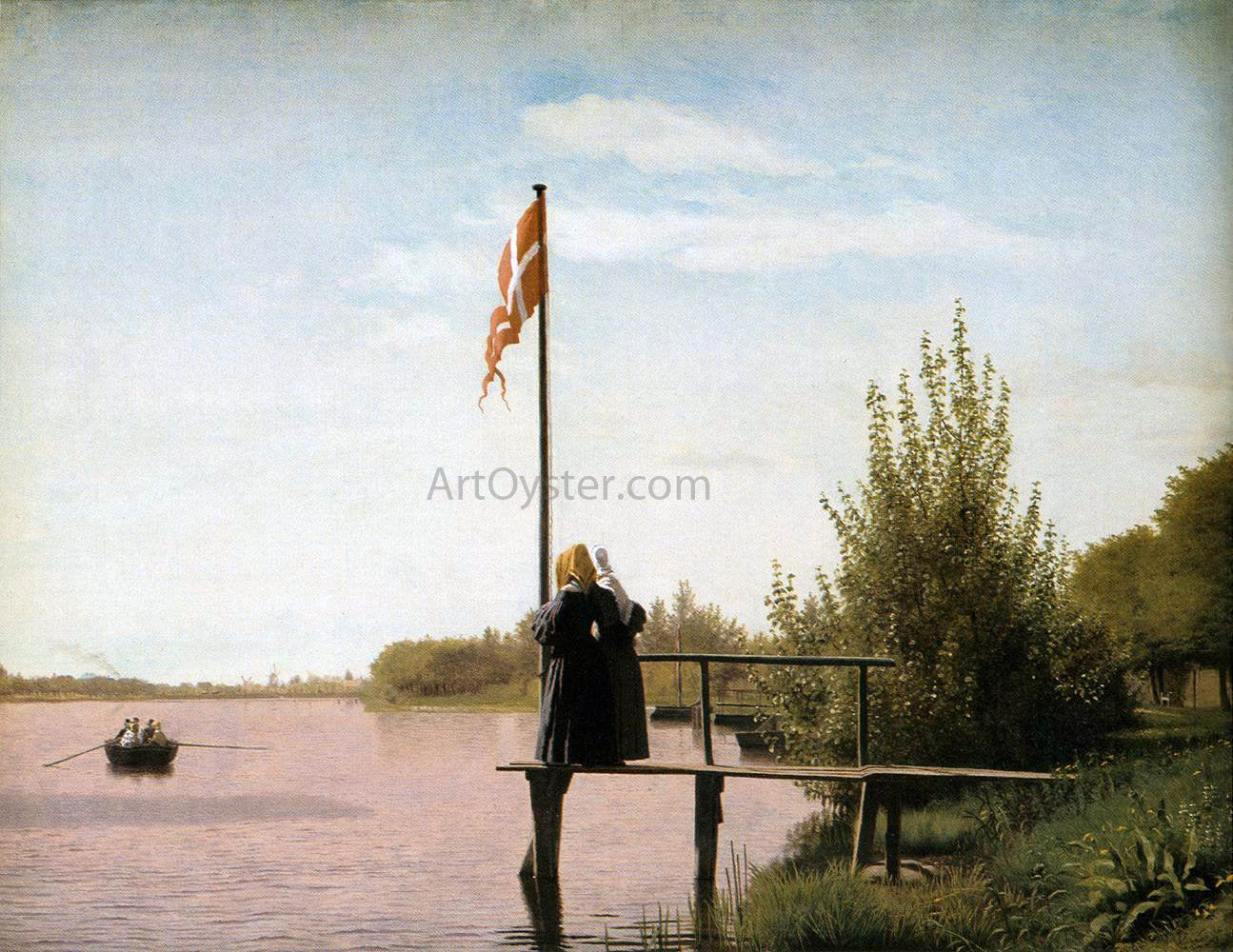 Christen Schiellerup Kobke View of One of the Lakes in Copenhagen - Canvas Print