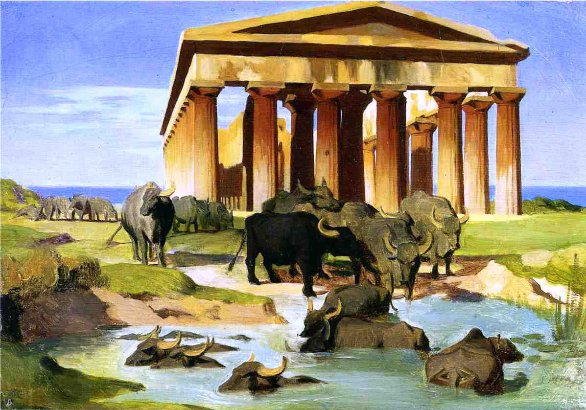 Jean-Leon Gerome View of Paestum (study) - Canvas Print