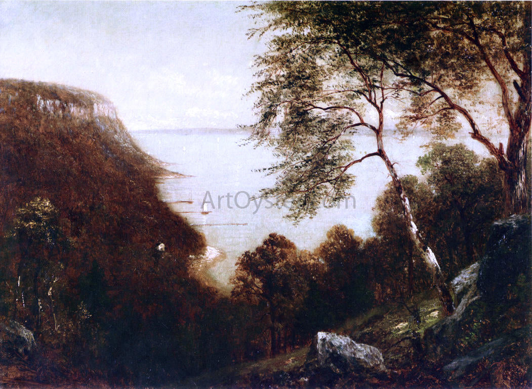 David Johnson View of Palisades, Hudson River - Canvas Print