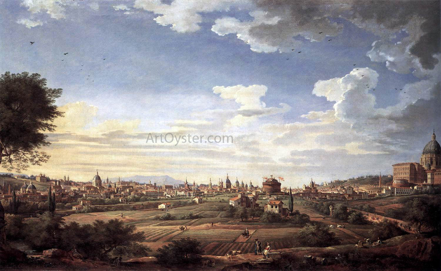 Giovanni Paolo Pannini View of Rome from Mt. Mario, in the Southeast - Canvas Print