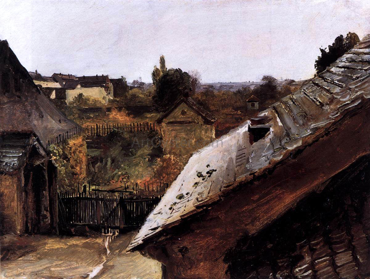 Carl Blechen View of Rooftops and Gardens - Canvas Print