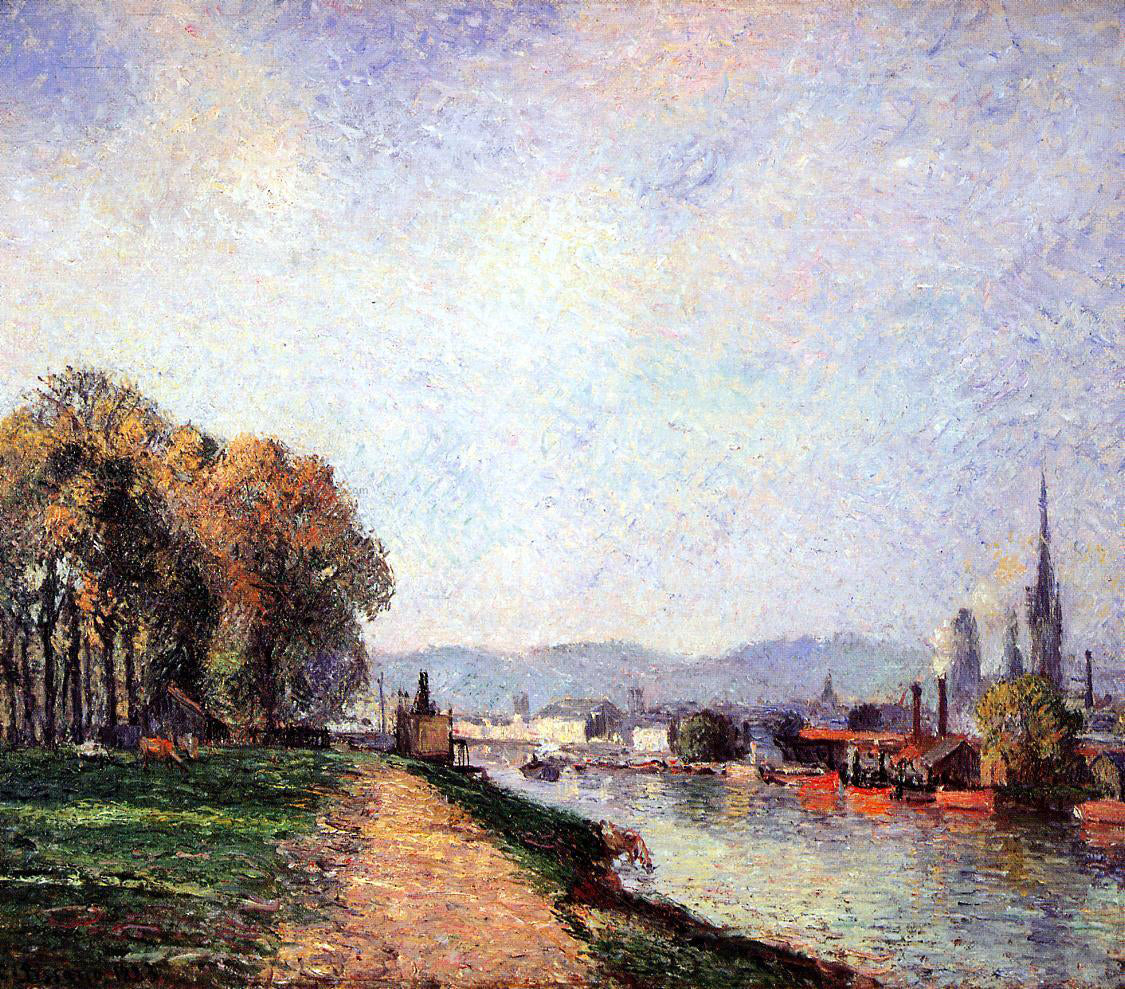 Camille Pissarro View of Rouen (also known as Vours-la-Riene) - Canvas Print