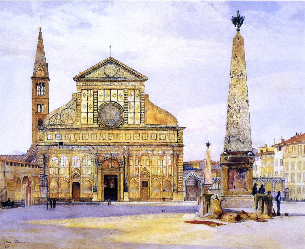 Henry Roderick Newman A View of Santa Maria Novella - Canvas Print