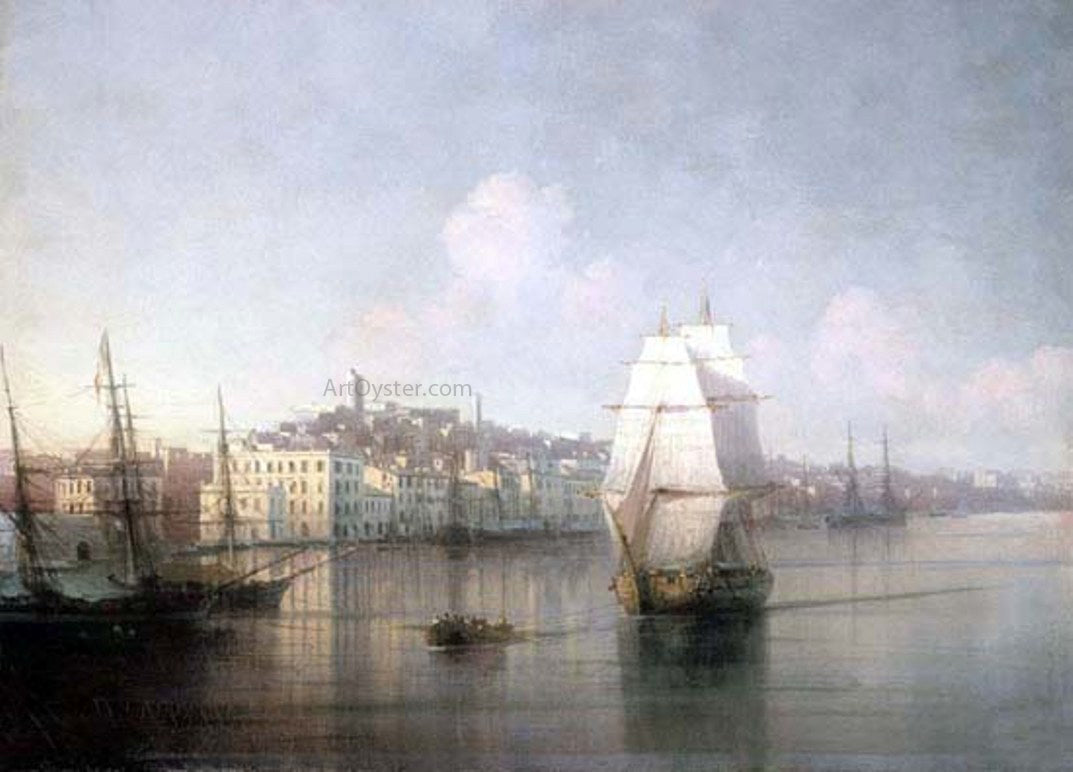 Ivan Constantinovich Aivazovsky View of seaside town - Canvas Print