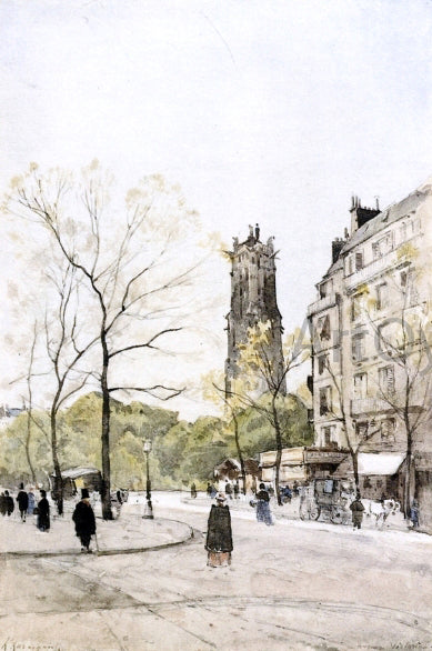 Henri Harpignies View of the Avenue Victoria - Canvas Print