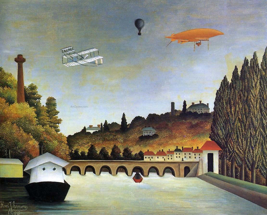 Henri Rousseau View of the Bridge at Sevres - Canvas Print