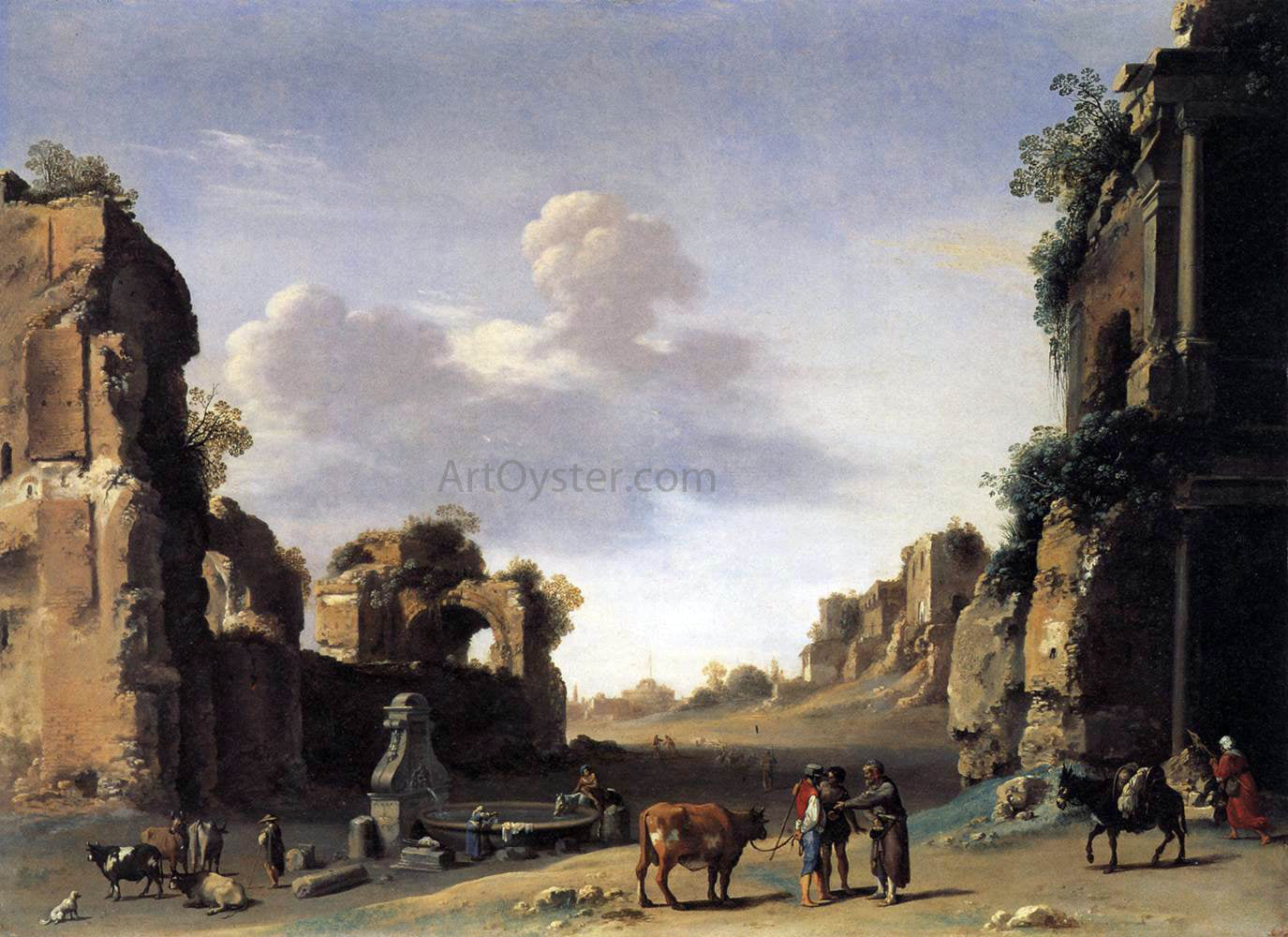 Cornelis Van Poelenburgh View of the Campo Vaccino - Canvas Print