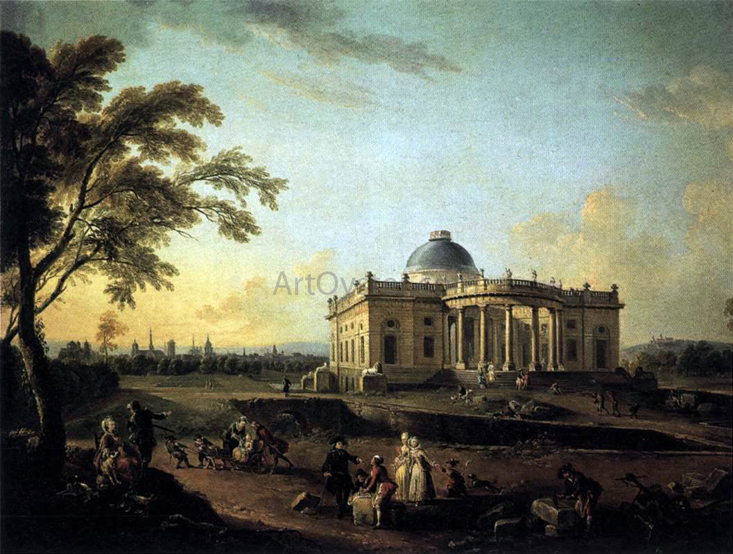 Jean-Baptiste Lallemand View of the Chateau de Montmusard - Canvas Print