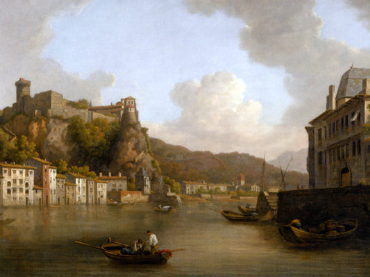 William Marlow View of the Chateau de Pierre Encise on the Rhone Lyon - Canvas Print