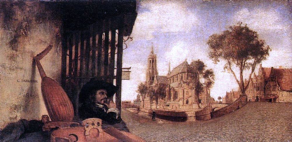 Carel Fabritius View of the City of Delft - Canvas Print