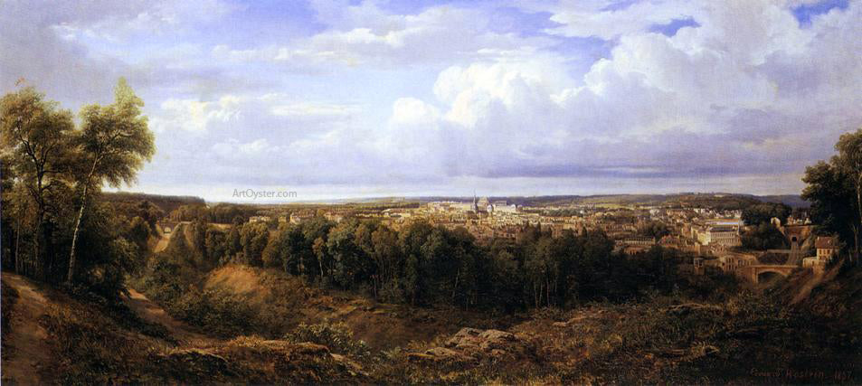 Edouard Marie Hostein View of the City of Leon - Canvas Print