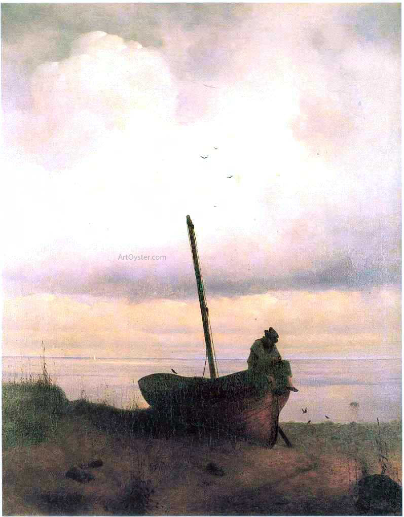 Ivan Constantinovich Aivazovsky View of the Cost Near St. Petersburg - Canvas Print
