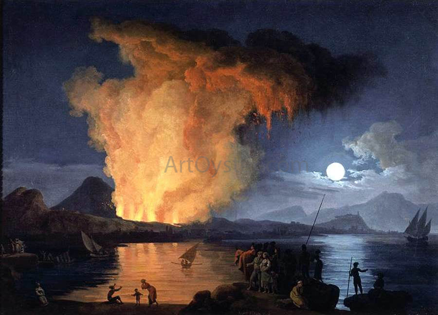 Pierre-Jacques Volaire View of the Eruption of Mount Vesuvius - Canvas Print