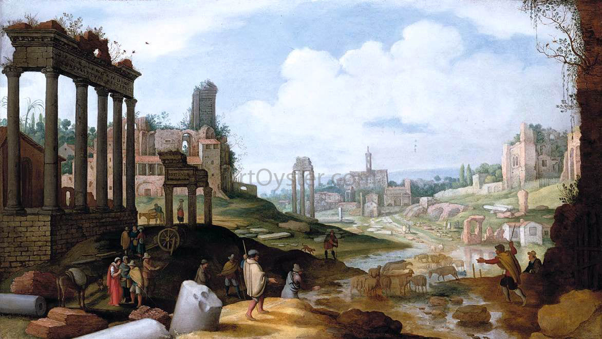 The Younger Willem Van  Nieulandt View of the Forum Romanum - Canvas Print