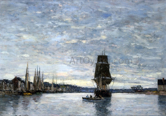 Eugene-Louis Boudin View of the Harbor at Trouville - Canvas Print