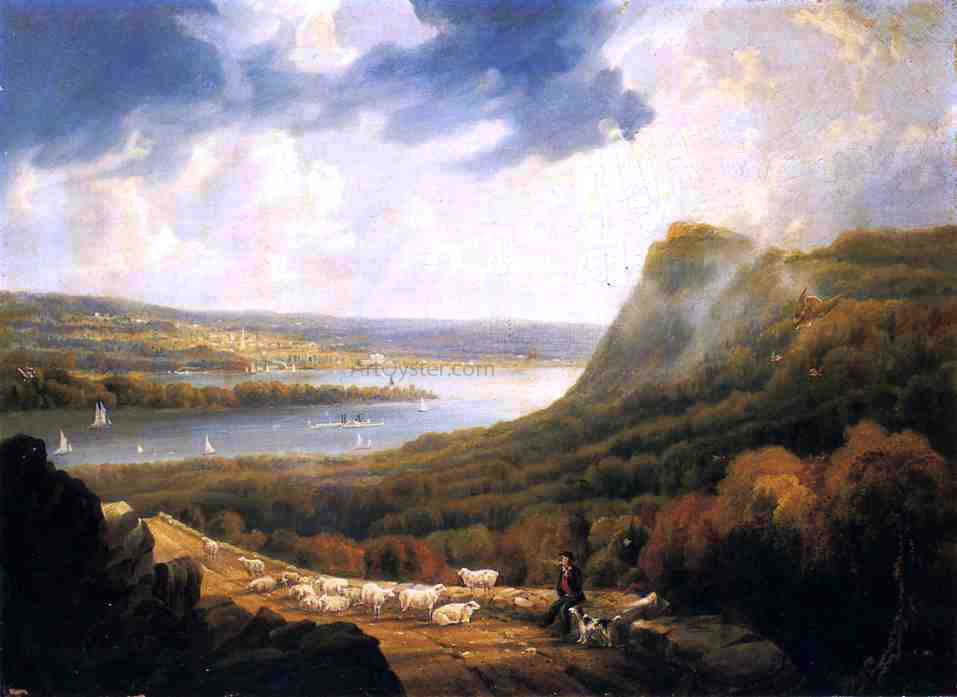 Jr. Robert Havell View of the Hudson River near West Point - Canvas Print