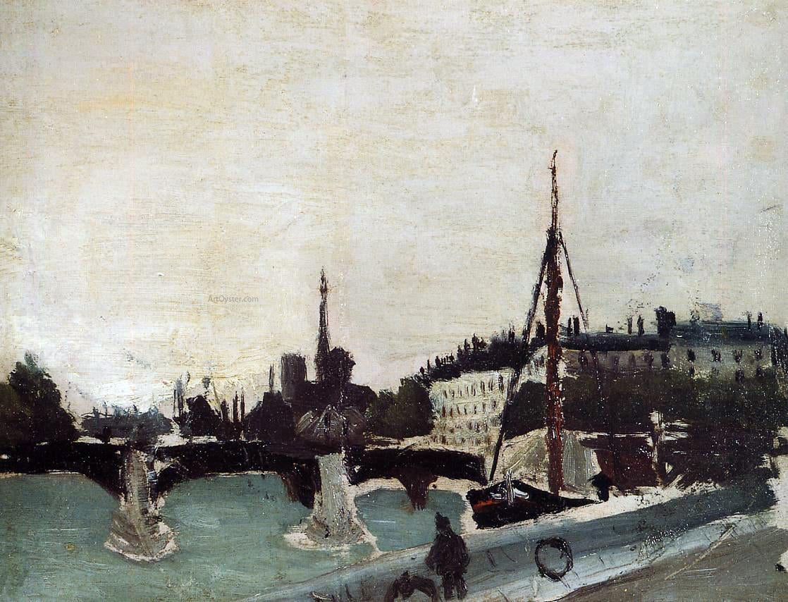 Henri Rousseau View of the Ile Saint-Louis from the Quai Henri IV (study) - Canvas Print
