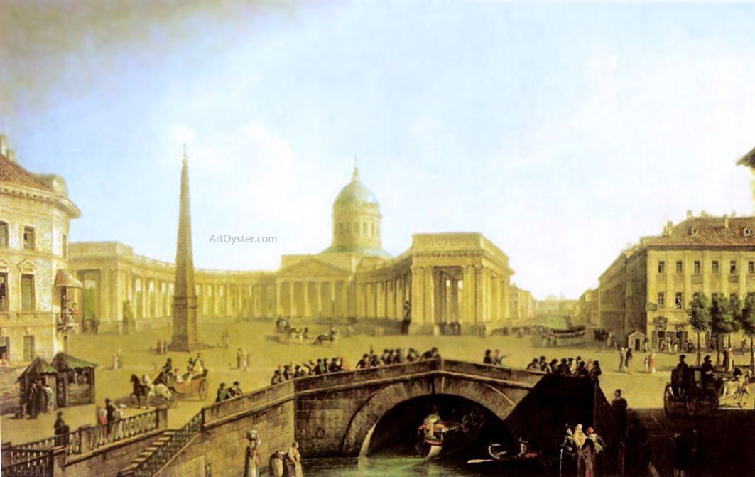 Fedor Yakovlevich Alekseev View of the Kazan Cathedral in St. Petersburg - Canvas Print