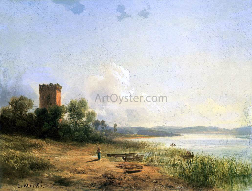 The Younger Karoly Marko View of the Lake Trasimeno - Canvas Print