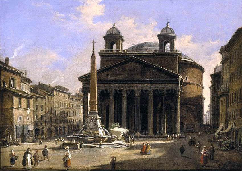 Ippolito Caffi View of the Pantheon, Rome - Canvas Print