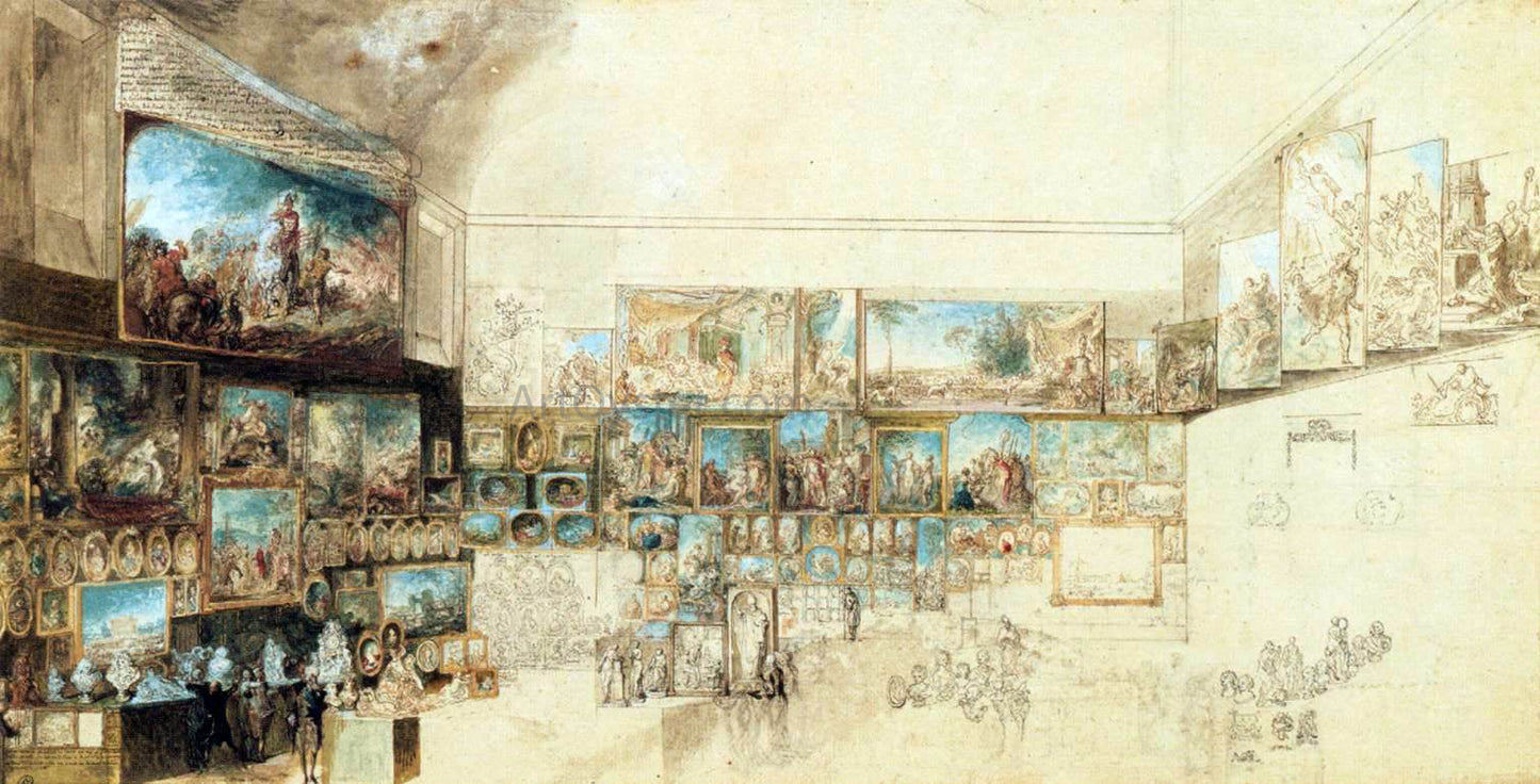 Gabriel De Saint-Aubin View of the Salon of 1765 - Canvas Print