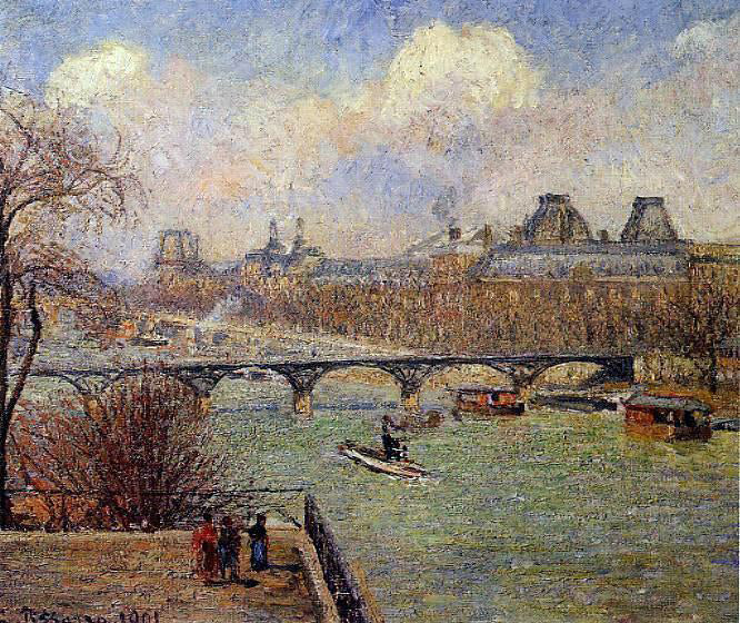 Camille Pissarro View of the Seine from the Raised Terrace of the Pont-Neuf - Canvas Print