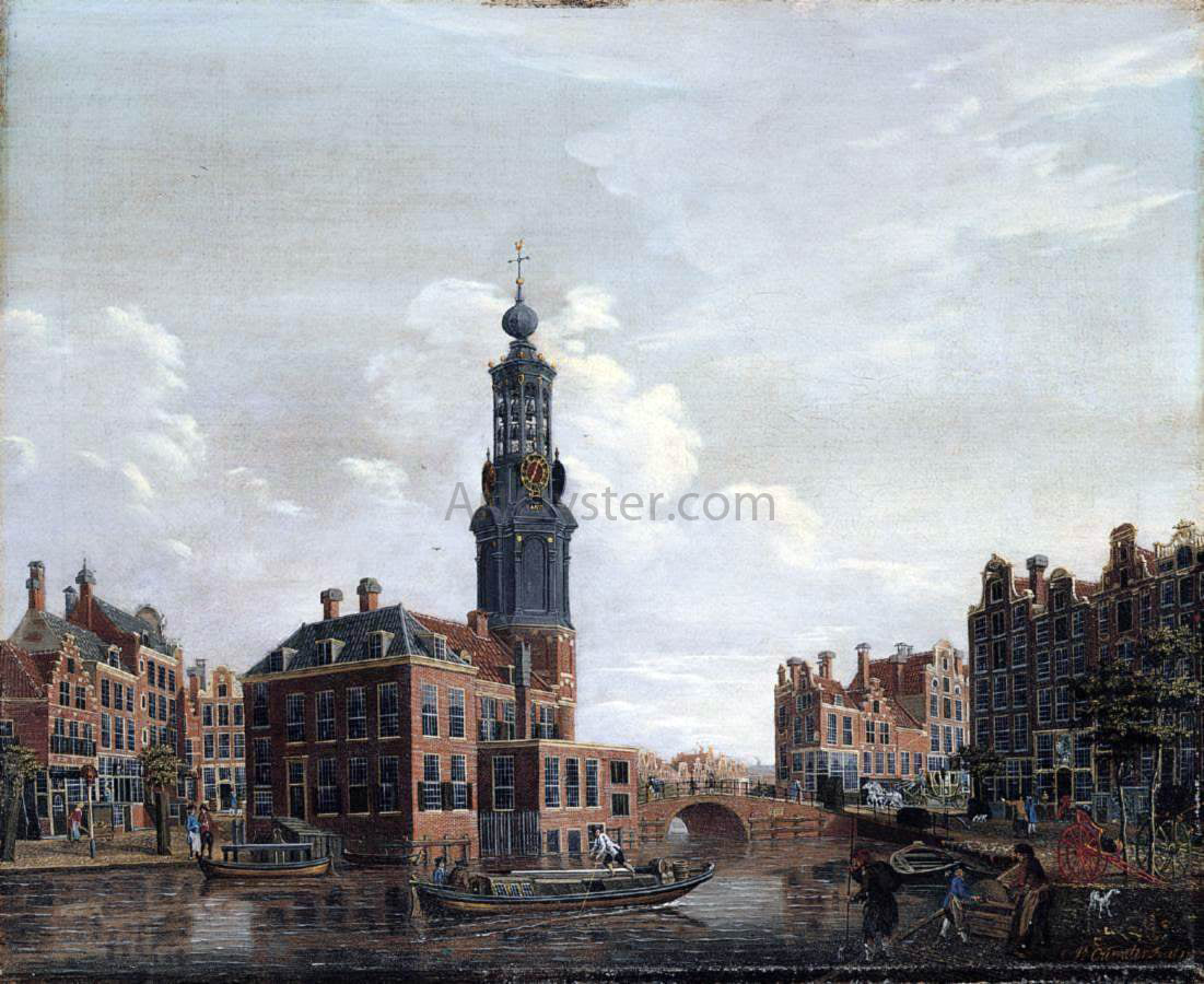 Isaak Ouwater View of the Singel with the Munttoren in Amsterdam - Canvas Print