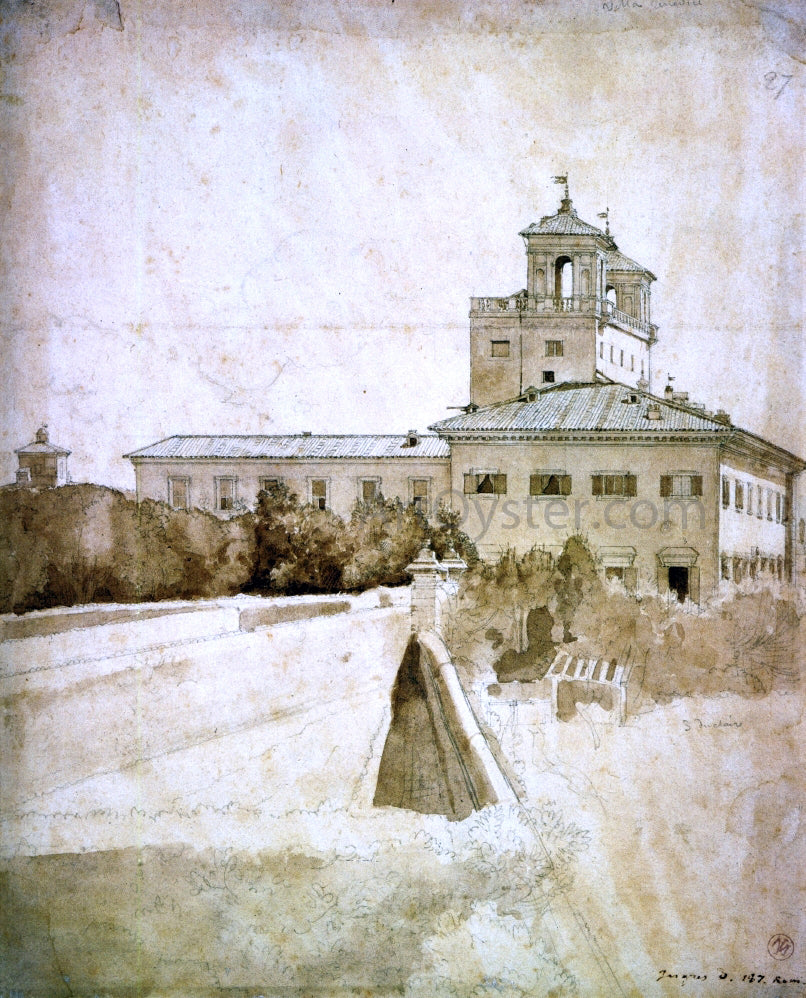 Jean-Auguste-Dominique Ingres View of the Villa Medici - Canvas Print