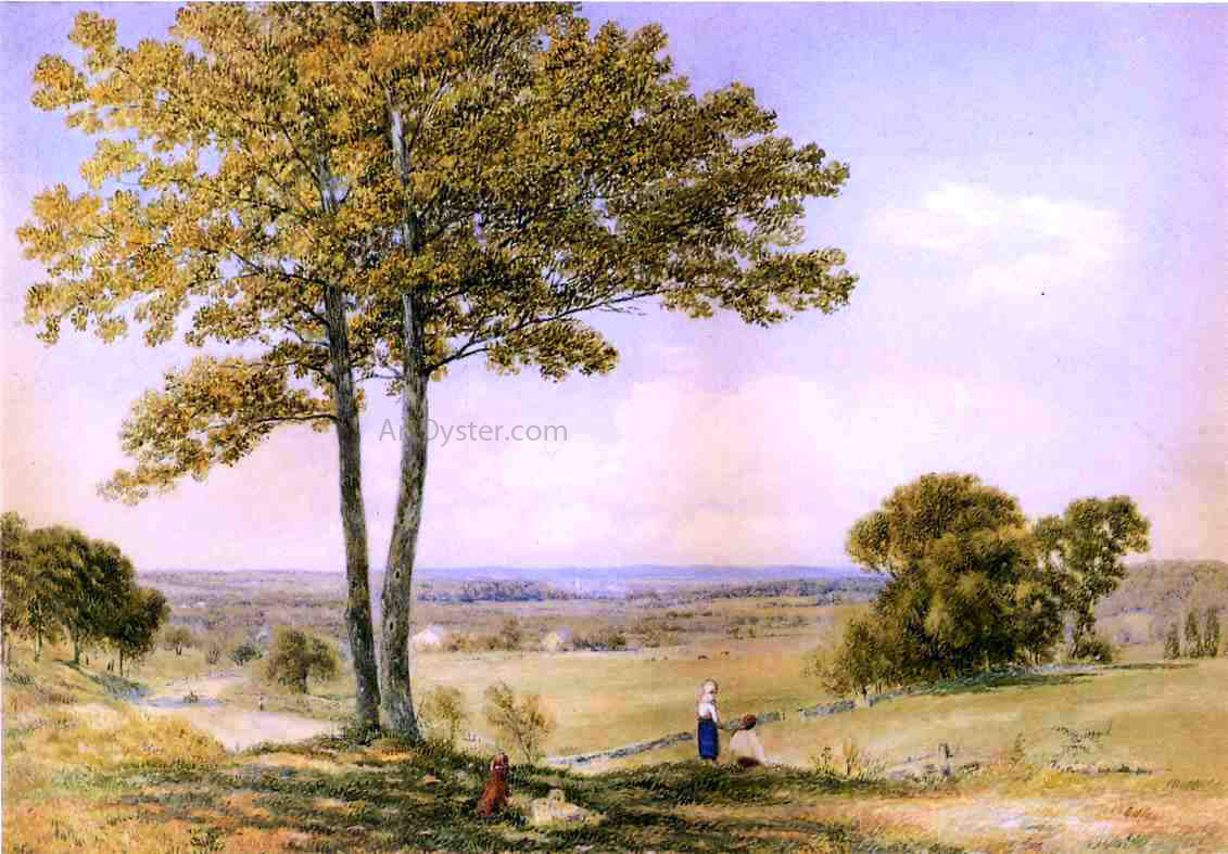 John William Hill View of Valley on Turnpike - Canvas Print