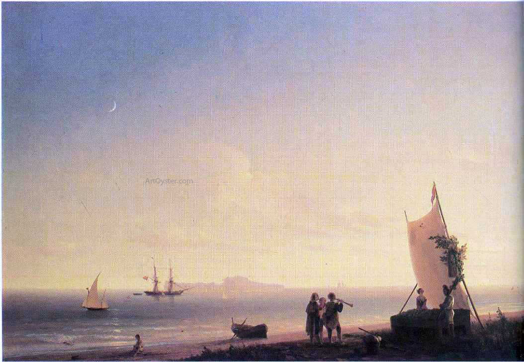 Ivan Constantinovich Aivazovsky View on the Capri - Canvas Print