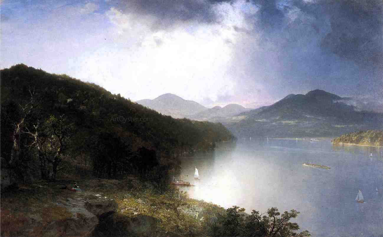 John Frederick Kensett View on the Hudson - Canvas Print