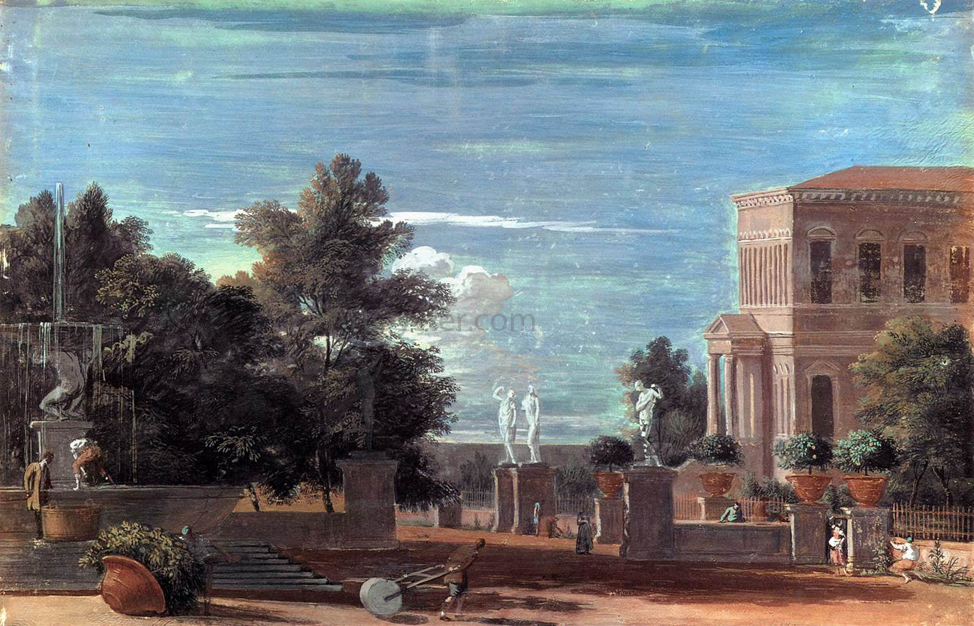 Marco Ricci Villa in a Park Setting - Canvas Print