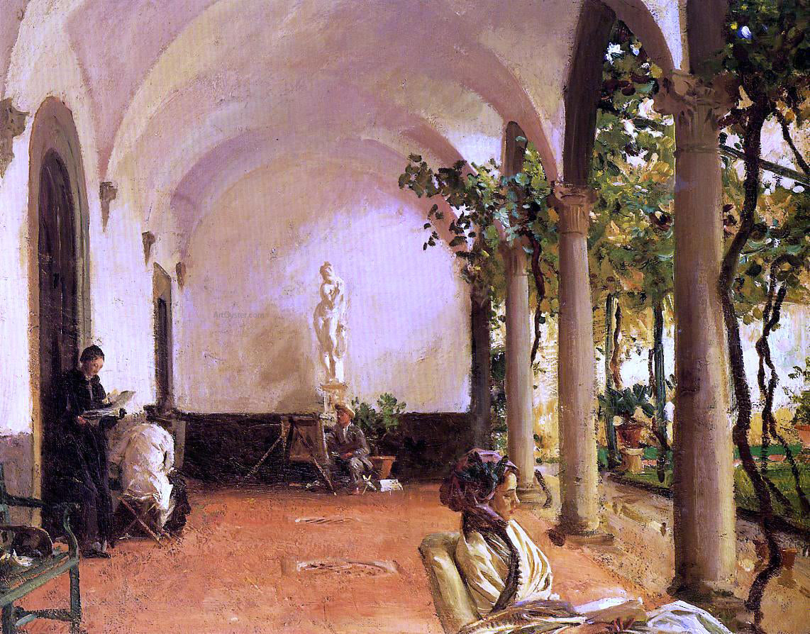 John Singer Sargent At Villa Torre Galli: The Loggia - Canvas Print