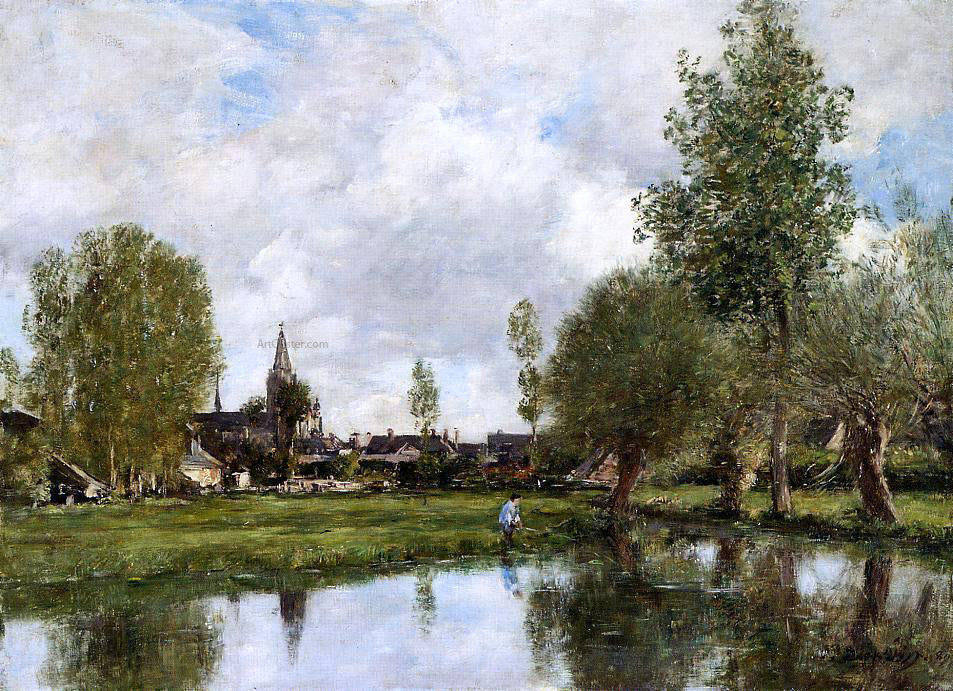 Eugene-Louis Boudin Village Around Dunkirk - Canvas Print