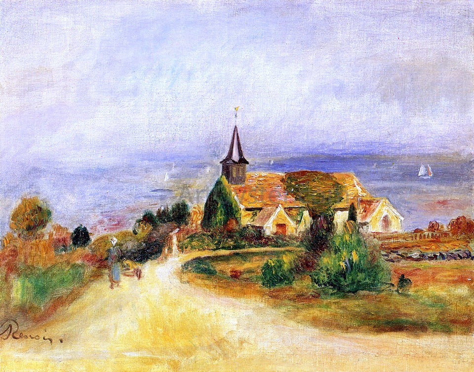 Pierre Auguste Renoir Village by the Sea - Canvas Print