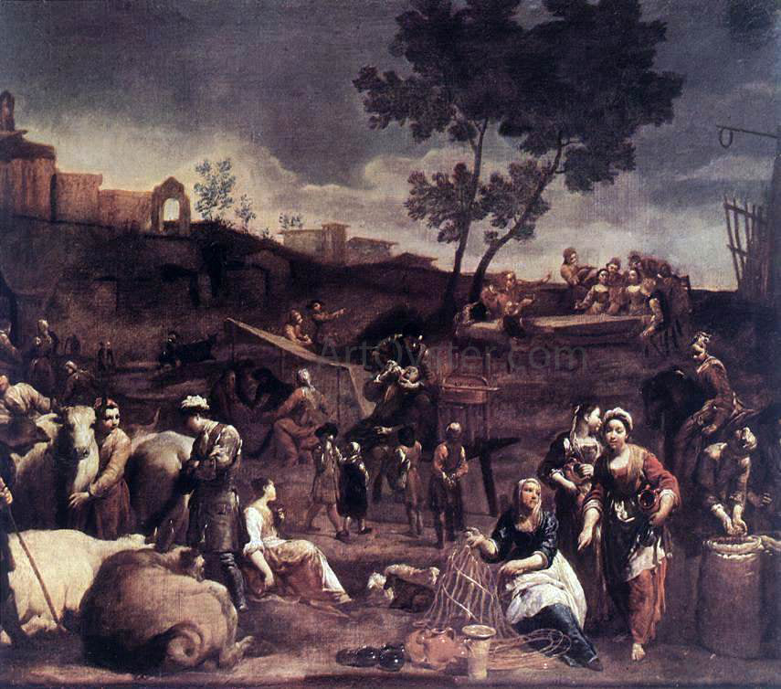Giuseppe Maria Crespi Village Fair - Canvas Print