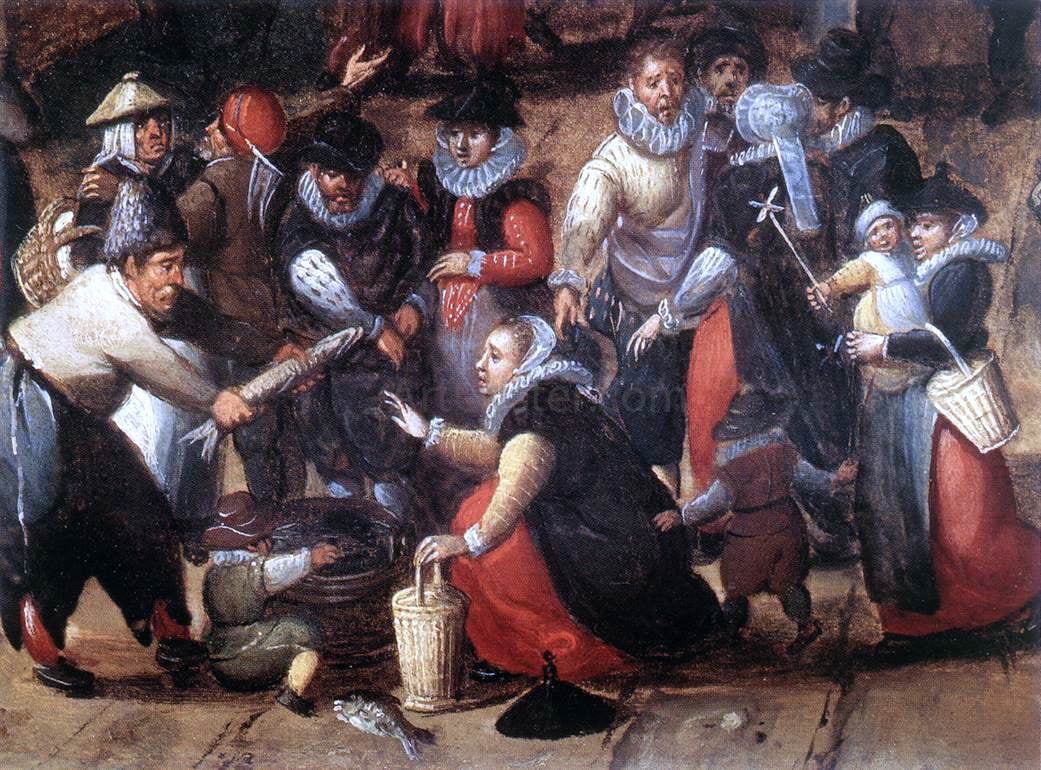 Hans Bol Village Feast (detail) - Canvas Print