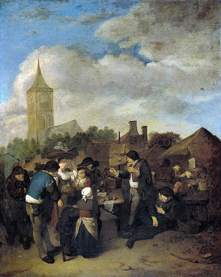 Cornelis Bega Village Market with the Quack - Canvas Print