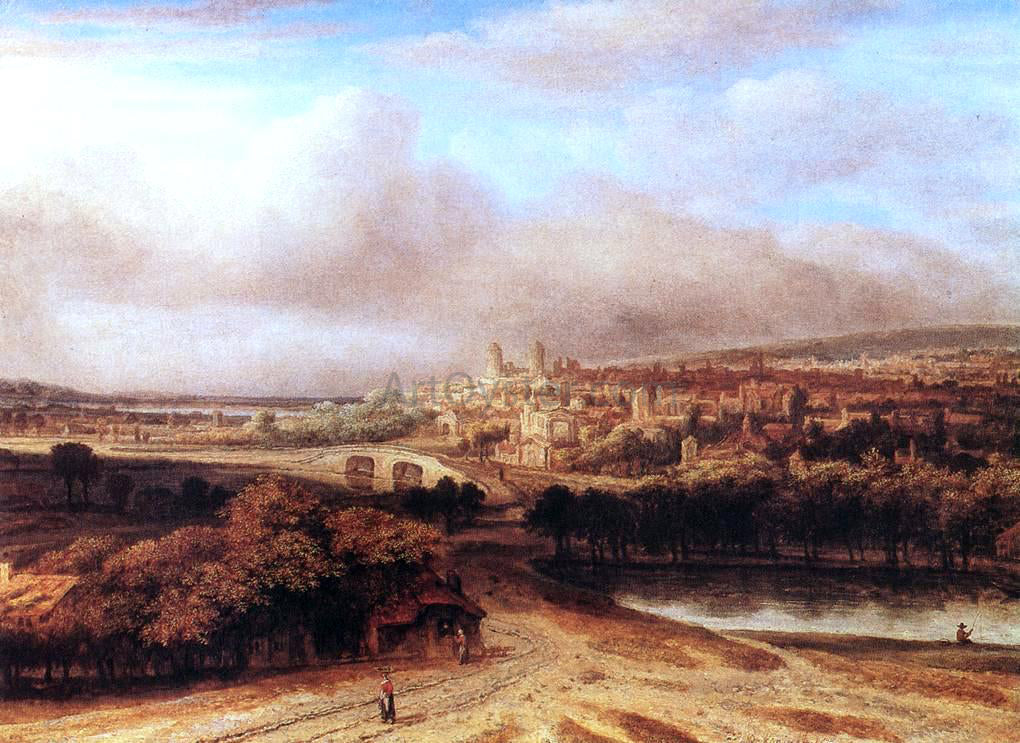 Philips Koninck Village on a Hill - Canvas Print